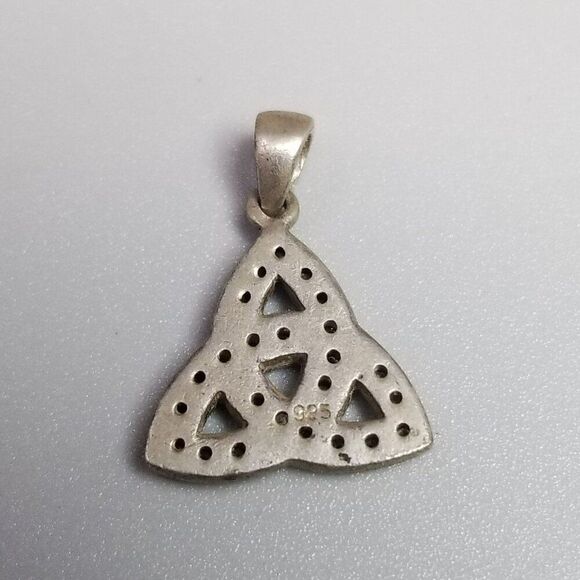 Vintage Sterling Silver Celtic Knot Rhinestone Encrusted Pendant Charm, 925 - Picture 7 of 10